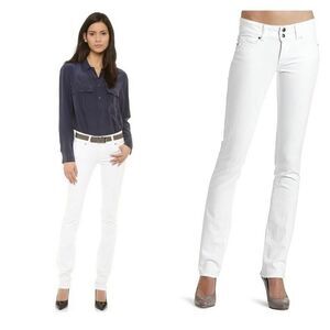 PAIGE Women’s Hidden Hills Straight Jeans in Optic White- Size 27